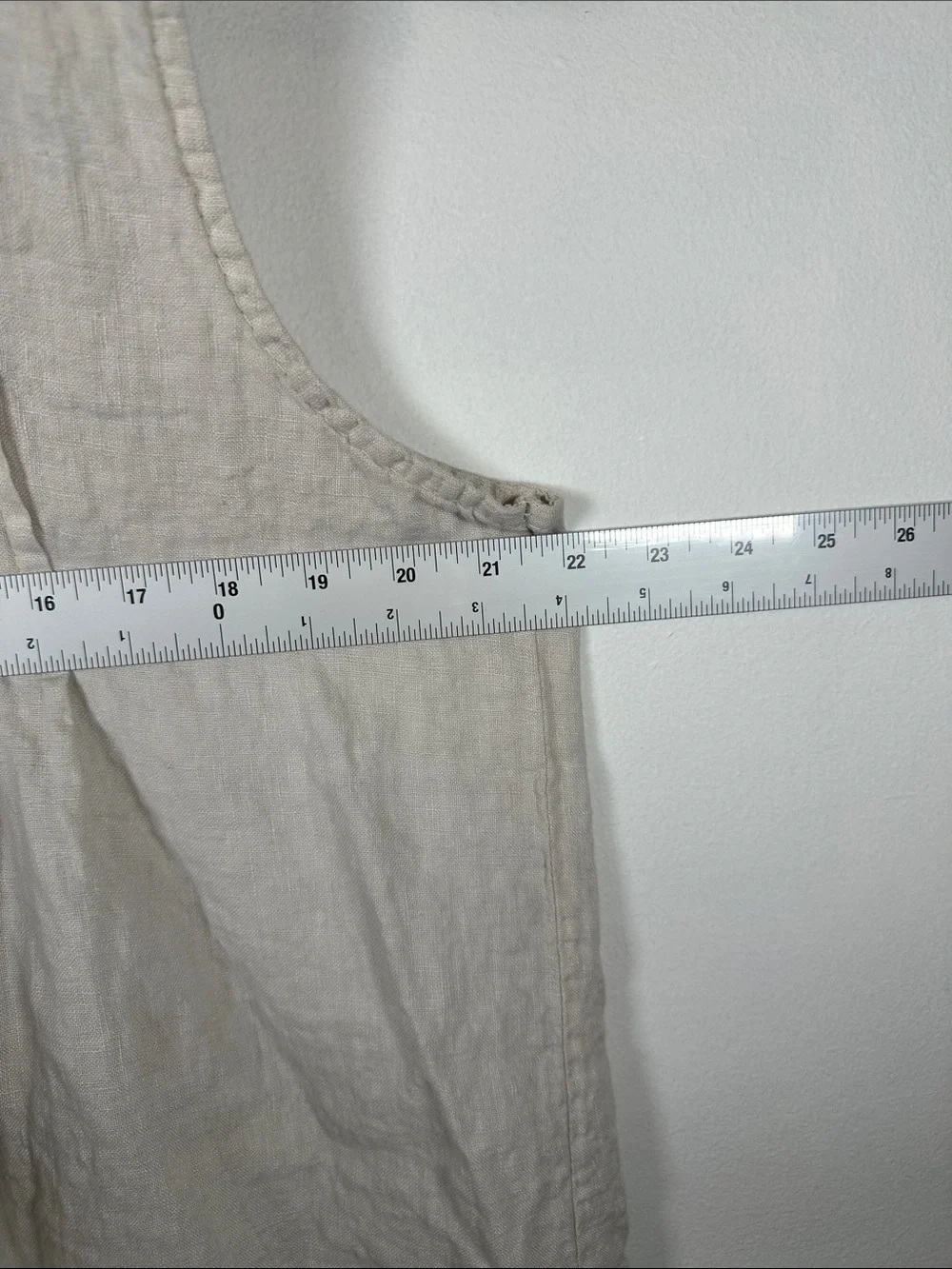 ✨ Rosemarine Italian 100% Linen Sleeveless Pintuck Eyelet Hem Dress Women's XL✨ - Picture 10 of 12